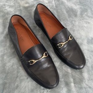 Coach Black Leather Haley Loafers Office Work Shoes Flats Slip Ons Sz 8 Preowned